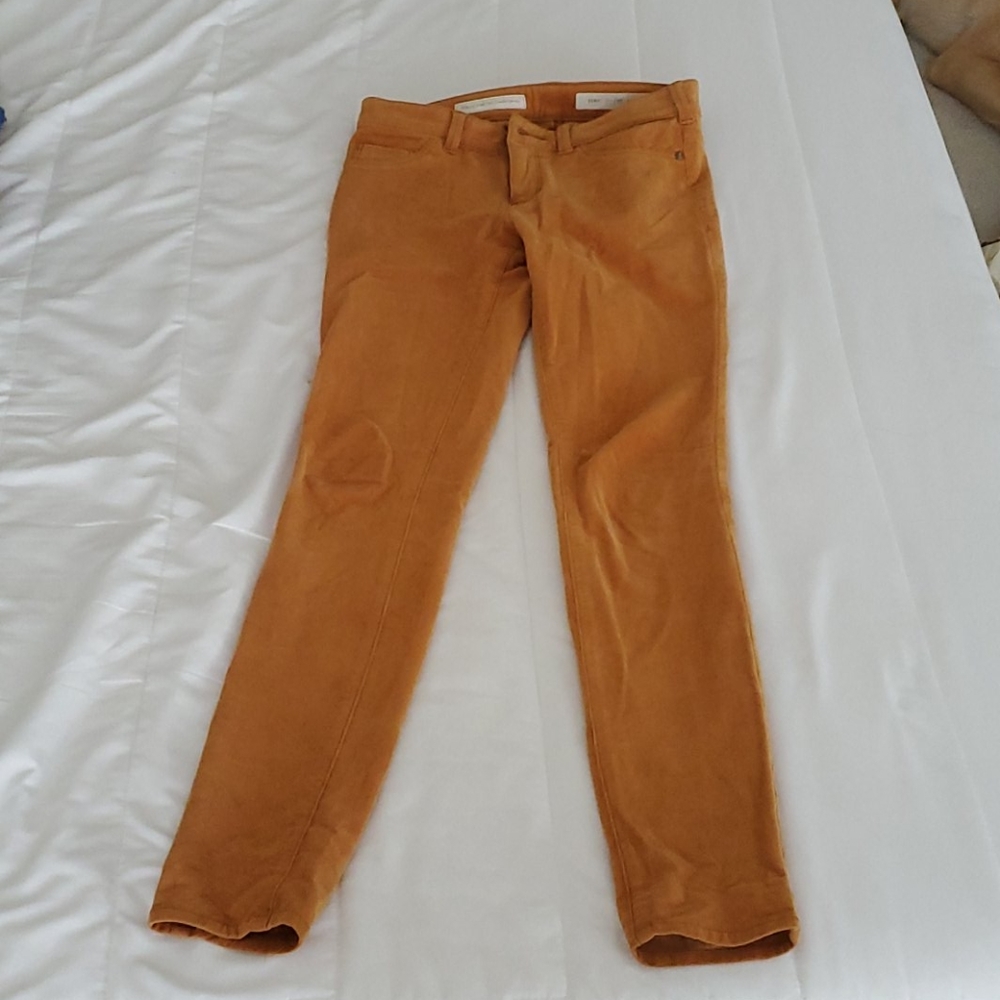 Mustard jegging corduroy pants